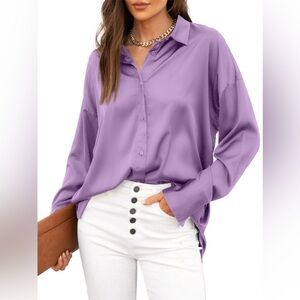Women's Purple Button-Up Blouse